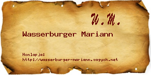 Wasserburger Mariann névjegykártya