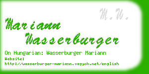mariann wasserburger business card